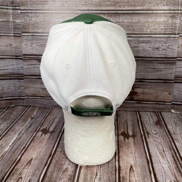 DUPONT Farm Ag Seed Men's OS Green White Mesh Strapback Embroidered Cap Hat NWOT - Picture 3 of 6